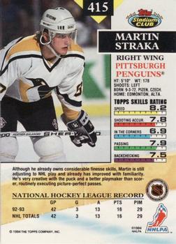 1993-94 Stadium Club #415 Martin Straka Back