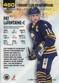 1993-94 Stadium Club #460 Pat LaFontaine Back