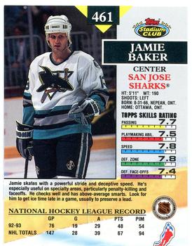 1993-94 Stadium Club #461 Jamie Baker Back