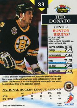 1993-94 Stadium Club #83 Ted Donato Back