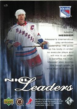 2000-01 Upper Deck Heroes - NHL Leaders #L5 Mark Messier Back