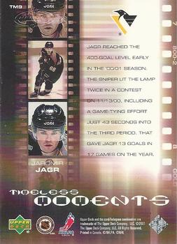 2000-01 Upper Deck Heroes - Timeless Moments #TM9 Jaromir Jagr Back