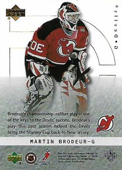 2000-01 Upper Deck Ice - Ice Champions #IC4 Martin Brodeur Back