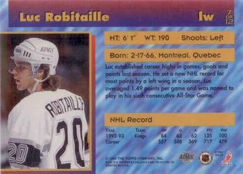 1993-94 Stadium Club - Finest #7 Luc Robitaille Back