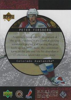 2000-01 Upper Deck Ice - Ice Rink Favorites #FP2 Peter Forsberg Back