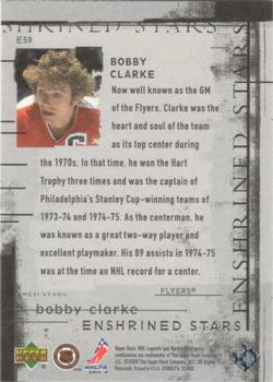 2000-01 Upper Deck Legends - Enshrined Stars #ES9 Bobby Clarke Back