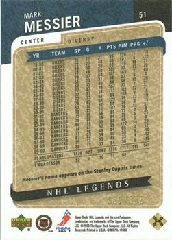 2000-01 Upper Deck Legends - Legendary Collection Gold #51 Mark Messier Back