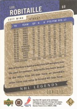 2000-01 Upper Deck Legends - Legendary Collection Gold #60 Luc Robitaille Back