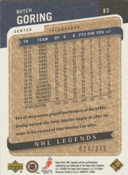 2000-01 Upper Deck Legends - Legendary Collection Gold #83 Butch Goring Back
