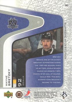 2000-01 Upper Deck Legends - Supreme Milestones #SM1 Wayne Gretzky Back