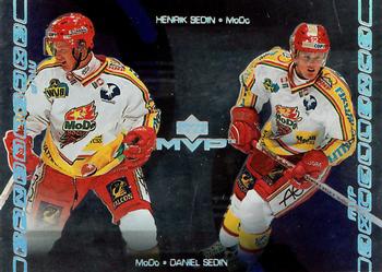2000-01 Upper Deck MVP - MVP Execellence #ME7 Henrik Sedin / Daniel Sedin Front