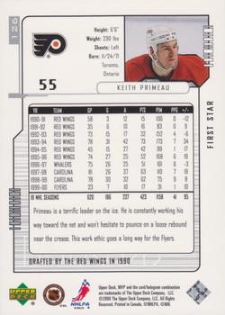 2000-01 Upper Deck MVP - First Star #126 Keith Primeau Back