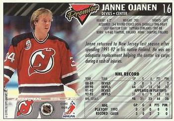 1993-94 Topps Premier #16 Janne Ojanen Back
