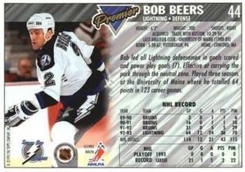 1993-94 Topps Premier #44 Bob Beers Back