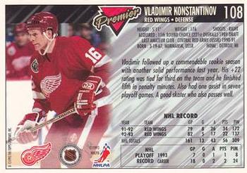 1993-94 Topps Premier #108 Vladimir Konstantinov Back