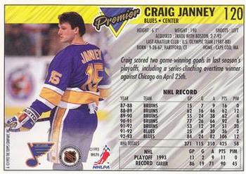 1993-94 Topps Premier #120 Craig Janney Back