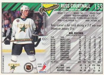 1993-94 Topps Premier #153 Russ Courtnall Back