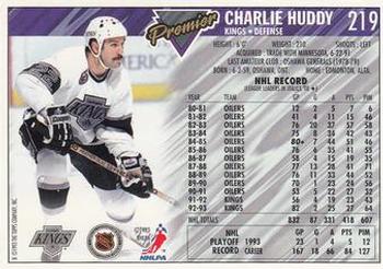 1993-94 Topps Premier #219 Charlie Huddy Back
