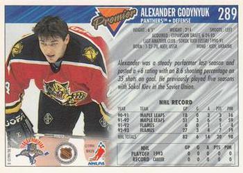 1993-94 Topps Premier #289 Alexander Godynyuk Back