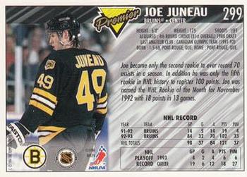 1993-94 Topps Premier #299 Joe Juneau Back