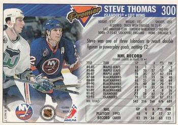 1993-94 Topps Premier #300 Steve Thomas Back