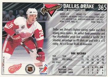 1993-94 Topps Premier #365 Dallas Drake Back