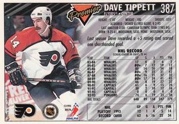 1993-94 Topps Premier #387 Dave Tippett Back