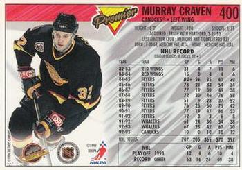 1993-94 Topps Premier #400 Murray Craven Back
