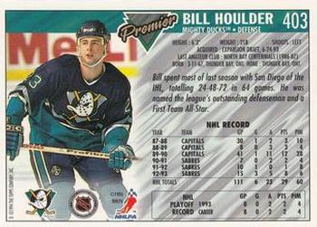 1993-94 Topps Premier #403 Bill Houlder Back