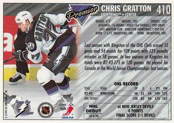 1993-94 Topps Premier #410 Chris Gratton Back