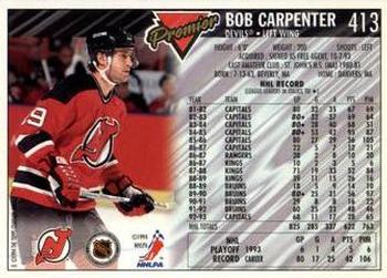 1993-94 Topps Premier #413 Bob Carpenter Back