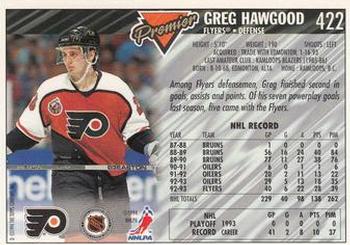 1993-94 Topps Premier #422 Greg Hawgood Back