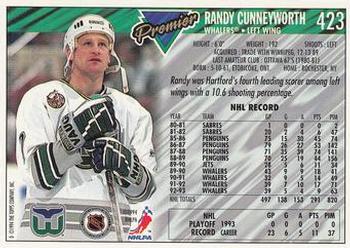 1993-94 Topps Premier #423 Randy Cunneyworth Back