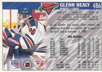 1993-94 Topps Premier #486 Glenn Healy Back