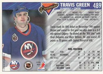1993-94 Topps Premier #489 Travis Green Back