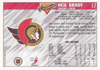 1993-94 Topps Premier #17 Neil Brady Back