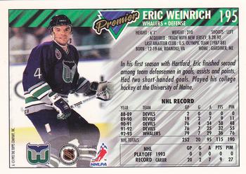 1993-94 Topps Premier #195 Eric Weinrich Back