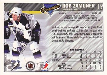 1993-94 Topps Premier #19 Rob Zamuner Back
