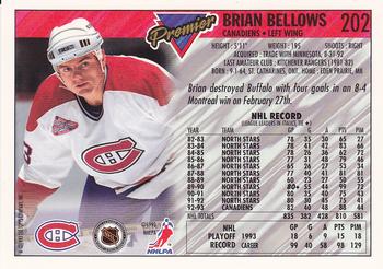 1993-94 Topps Premier #202 Brian Bellows Back