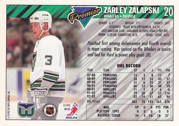1993-94 Topps Premier #20 Zarley Zalapski Back