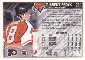 1993-94 Topps Premier #211 Brent Fedyk Back