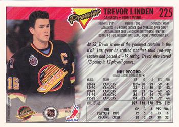 1993-94 Topps Premier #225 Trevor Linden Back