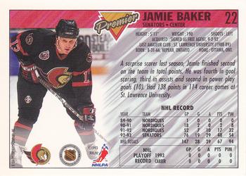 1993-94 Topps Premier #22 Jamie Baker Back