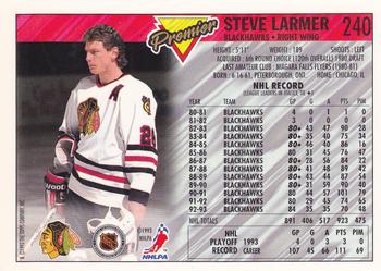 1993-94 Topps Premier #240 Steve Larmer Back