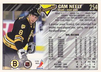 1993-94 Topps Premier #254 Cam Neely Back