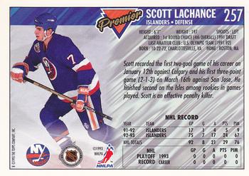 1993-94 Topps Premier #257 Scott Lachance Back
