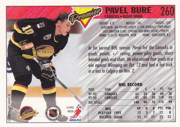 1993-94 Topps Premier #260 Pavel Bure Back