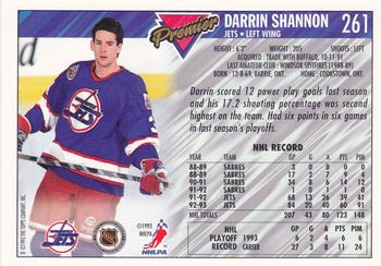 1993-94 Topps Premier #261 Darrin Shannon Back