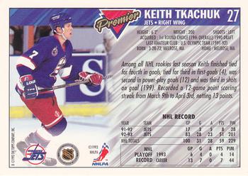 1993-94 Topps Premier #27 Keith Tkachuk Back