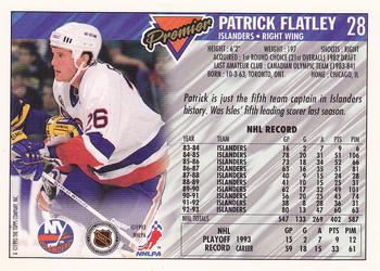 1993-94 Topps Premier #28 Patrick Flatley Back